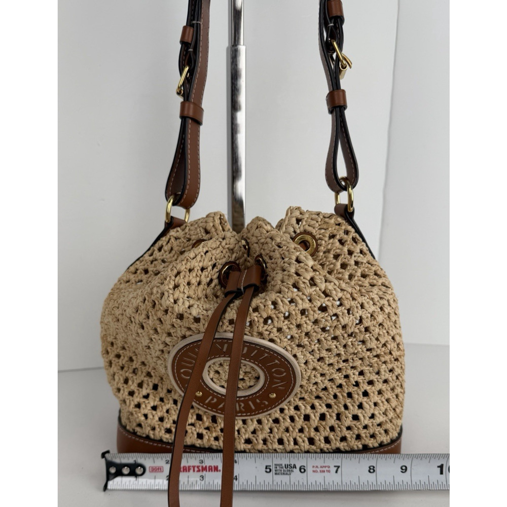 Louis Vuitton Noe BB Bag in Natural Woven Raffia with Leather Trim E-8 - Picture 13 of 16